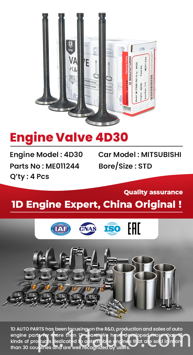 Original Engine Intake Exhaust Valve for Mitsubishi 4D30